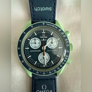 Omega speedmaster swatch dark blue and sky blue